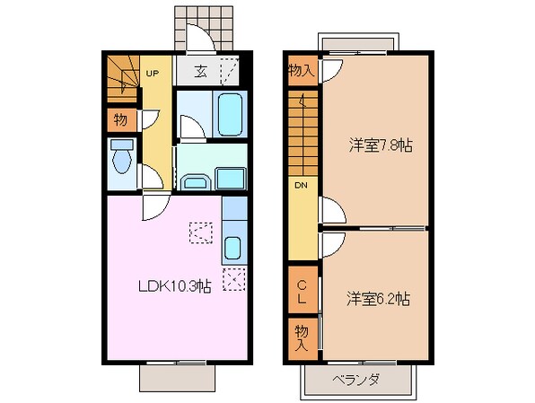 南日永駅 徒歩15分 1階の物件間取画像